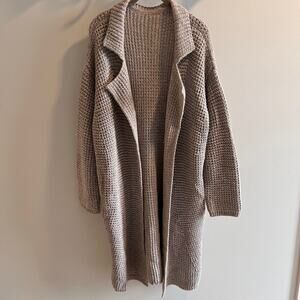 Pendleton Taupe Open Front Long Sleeve Cardigan Size L